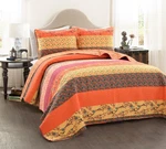 Boho Queen Tangerine Reversible Cotton Quilt Set 3 Piece Bedding. Fixed Price $61.19.