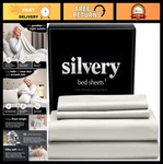 Silver Infused Bed Sheets Set Self-cooling, Hygienic, Fresh 3X Longer Fabric. Fixed Price $233.99.