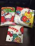 Vtg Hello Kitty Carnival Fair Circus Twin Bed Sheet Set 1983 Flat Fitted Stained. Fixed Price $375.00.