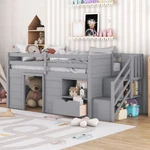Twin Size Loft With Staircase And Storage Drawer Kids Bunk Beds Bedroom. Fixed Price $499.99.