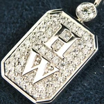Harry Winston Hw Logo Pave Diamond Pendant PT950 Platinum W/case. Fixed Price $5739.19.