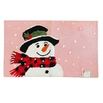 Nourison Hand Hooked Pink Christmas Accent Rug 27X45 Snowman Holiday Decor New. Fixed Price $44.95.