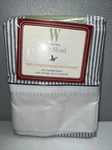 Wamsutta 2 Standard/queen Pillowcases Navy Stripe Cotton/poly Blend Nip. Fixed Price $28.99.