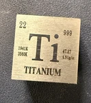1 Inch Square Pure Titanium Metal Density 2.5 Oz Cube Periodic Table Design. Fixed Price $19.90.