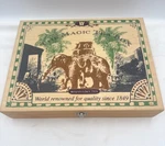 The Magic Tea Box Wooden Storage Case Elephant Artwork & Hinged Lid Wissotzky. Fixed Price $18.00.