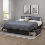 Dark Grey 2-DRAWER Queen Storage Platform Home Living Bedroom Furniture Dorm. Fixed Price $335.00.