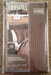 Croscill Sancerre Chocolate Euro Sham 26"X26 New Brown Gold Stripes. Fixed Price $8.00.