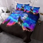 3PCS Wolf Howl Print Duvet With 2 Pillow Covers Set Evening Moon King. Fixed Price $33.16.