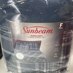 New Sunbeam Super Soft Heavyweight Full Fleece Sheet Set Stanley Blue. Fixed Price $65.00.