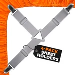 5 Stars United Bed Sheet Straps Set Easy To Use Adjustable 4 Pcs, Grey. Fixed Price $15.90.