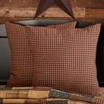 Patriotic Patch Fabric Euro Plaid Pillow Sham 26X26 Americana Red Navy Khaki. Fixed Price $24.26.