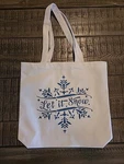 Canvas White Tote Bag Let Snowflake Winter Design. Fixed Price $19.99.