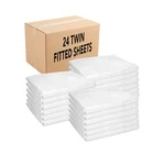 Fitted Bed Sheets (case 24) Soft White 180 Thread Count Size Options Bulk Set. Fixed Price $239.99.