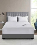 Serta Waterproof Heated Mattress Pad White Electric Bed Warmer Soft Nwt. Fixed Price $53.99.