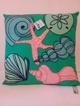 Die Dennis East Life Embellished Beaded Seashell Throw Pillow 16X16. Fixed Price $14.99.