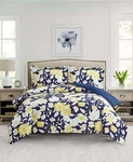 Mytex Aster Floral 2-PC. Reversible Twin Comforter Set, Navy/yellow. Fixed Price $50.73.