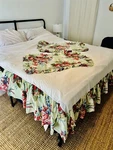 Vtg Revman Floral King Bedskirt And Pillow Shams. Fixed Price $40.00.