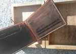Personalized Mens Wallet With Wooden Case, Gift Set, Custom Engraved, Groomsmen. Fixed Price $49.99.