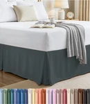 Utopia Bedding Skirt - Soft Quadruple Pleated Ruffle Queen, Grey. Fixed Price $21.99.