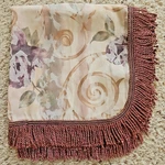 Croscill Chambord Cassis Amethyst Rose Fringed Tablecloth 32" Square Side. Fixed Price $29.99.