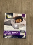 Serta Layered Luxury 4" Pillow And Memory Foam Mattress Topper New Sealed. Fixed Price $199.00.