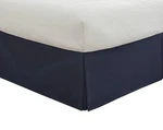 New Lux Hotel Bedding Tailored Skirt, Classic, Pleated Styling, Twin, Navy. Fixed Price $15.99.