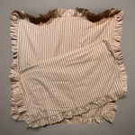 SET/2 Vhc Brands Ticking Stripe Red Cream April Olive Pillow Casesham Euro 26X26. Fixed Price $28.57.