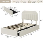 Twin Bed Frame With Upholstered Headboard Platform 2 Storage Drawers. Fixed Price $158.93.