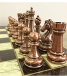 Handmade 14.5" Wooden Chess Board & Carved Weighted Pieces - Gift Idea. Fixed Price $175.50.