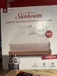 Sunbeam Heated Mattress Pad Queen 12 Settings Water Resistant. Fixed Price $74.00.