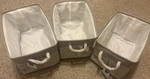 Interiors By Design Fabric Storage Baskets Set Of 3 Tan White Geometric 15X10X. Fixed Price $15.00.
