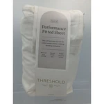 Threshold Performance Twin Xl Fitted Sheet 400 Tc Cotton Sateen Sour Cream White. Fixed Price $10.00.