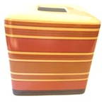 Orange Striped Ceramic Tissue Box Cover Expedition By Popular Bath Chipped. Fixed Price $7.00.