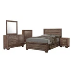 Bello 5PC Queen Bedroom Set With Storage- Washed Taupe Brown. Fixed Price $1820.62.