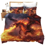 Fire Dragon Comforter Set Print Duvet Cover Cool Bedding Se.... Fixed Price $40.86.
