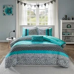 Comforter Set Twin Animal Print Bedding Black Blue White Polka Dot Pillow Shams. Fixed Price $73.77.