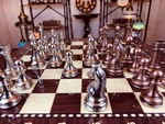 Wooden Chess Board Set With Hand Carved Weighted Pieces 14.5" - Gift Idea. Fixed Price $175.50.