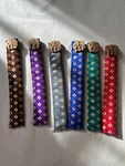 Set Of 6-CHOPSTICK Case/cover With Wooden Elephant Accent Fabric Brocade Design. Fixed Price $15.00.
