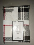 Williams Sonoma Highland Printed Flannel Standard Sham Plaid Black Nwt. Fixed Price $22.99.