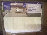 Better Homes And Gardens Solid Border Two 2 King Size Shams Pillows Bed. Fixed Price $16.89.