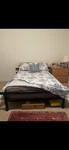 Metal Frame Full With Mattress And Bedding Set. Fixed Price $200.00.