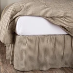 Sawyer Mill Charcoal Ticking Stripe Bed Skirt. Fixed Price $49.95.