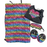Build Bear Rainbow Leopard Sleeping Bag Eye Mask Slippers & Shirt. Fixed Price $15.00.