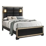 Global Furniture Usa Blake 85.5"W Wood Queen Bed Black/gold Finish. Fixed Price $633.90.