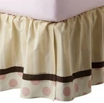Tiddliwinks Star Dust Ruffle Bedskirt For Twin With 15" Drop, Pink Brown. Fixed Price $14.99.