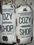 2 New Cozy Shop Holiday Dimity Standard / Queen Pillowcase Bed Blankets Sheets. Fixed Price $20.00.