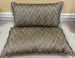 Hudson Park Set Of Decorative Beaded Pillow Linear Sandstone 12" X 22" Nwt. Fixed Price $49.99.