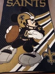 Northwest Disney Nfl New Orleans Saints Mickey Mouse Football Fleece Throw.... Fixed Price $17.00.