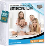 Queen Waterproof Mattress Protector, Soft Terry Cover, 17" Deep. Fixed Price $28.22.