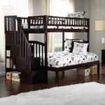 Westbrook Twin Over Full Staircase Bunk Bed Espresso Finish. Fixed Price $2189.99.
